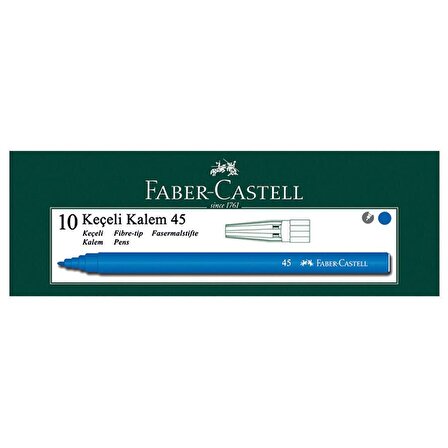 Faber Castell Mavi Keçeli Kalem (10 lu Kutu)