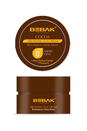 Bebak Kakao Özlü Bronzlaştırıcı Güneş Kremi 100 Ml 0 Spf 3 Adet