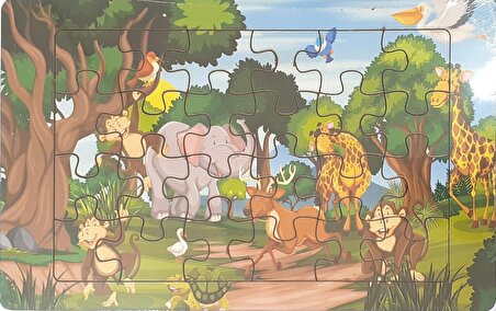 Ahşap Puzzle 24 Parça 20*30 cm Hayvanlar