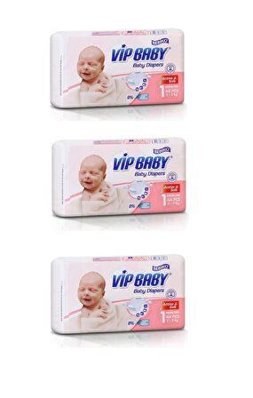 Bebiko Vip Baby Active & Soft 1 Numara Yenidoğan 3x44'lü Cırtlı Bez