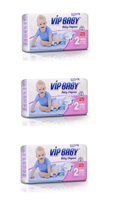 Bebiko Vip Baby Active & Soft 2 Numara Mini 3x40'lı Cırtlı Bez
