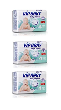 Bebiko Vip Baby Active & Soft 4 Numara Maxi 3x32'li Cırtlı Bez