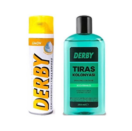 Derby Tıraş Köpüğü Limon 200ml + Tıraş Kolonyası Doğa Ferahlığı 250ml