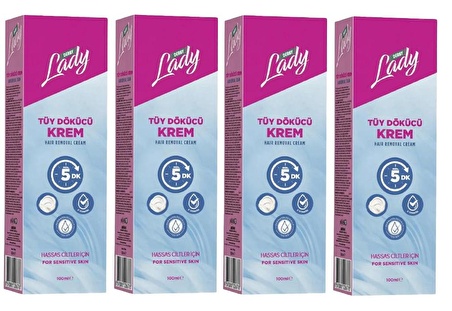 Derby Lady Tüy Dökücü Krem Hassas Ciltler 100 Ml x 4 Adet