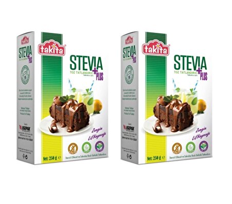 Takita Stevia Plus Toz Tatlandırıcı 250 Gr 2 Adet