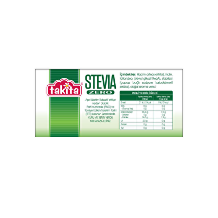Takita Stevia Zero Küp Diyabetik Beyaz Tatlandırıcı 225 g