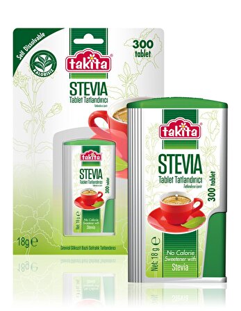 Takita Stevia Tablet Doğal Tatlandırıcı 300 Tablet 18 gr
