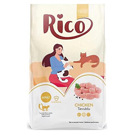 Rico Tavuklu Kısırlaştırılmış Yetişkin Kedi Maması 15 kg