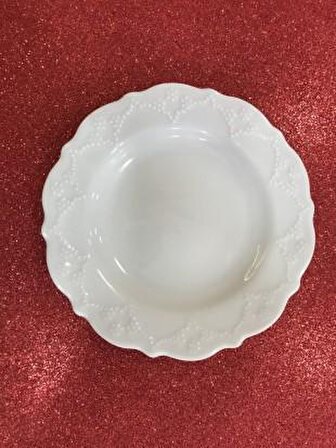 Porland Porselen Queen Beyaz 20 cm Pasta-Tatlı Tabak 3 Adet