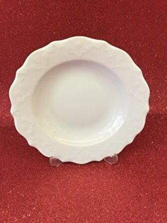 Porland Porselen Queen Beyaz 19 cm Çukur Yemek Tabak 3 Adet