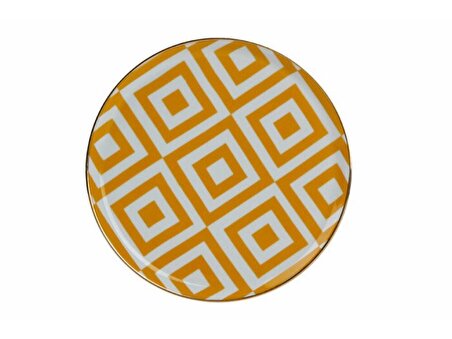 Porland Morocco Desen4 Sarı Düz Tabak 20cm