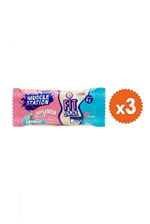 Muscle Station Fit Snack Coconut Protein Bar 40 Gr 3 Adet