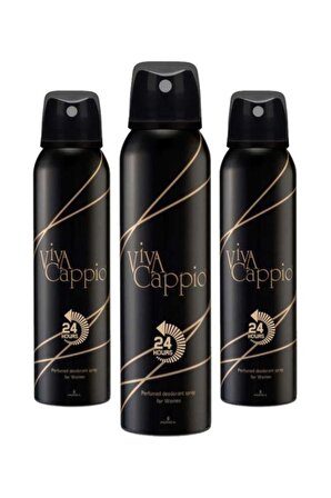 Viva Cappio Antiperspirant Ter Önleyici Leke Yapmayan Kadın Sprey Deodorant 150 ml x 3