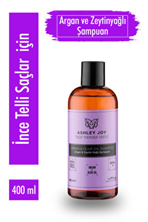 Ashley Joy İnce Telli Saçlar İçin Argan&Zeytinyağlı Şampuan 400 ML
