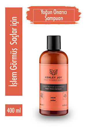 Ashley Joy Yoğun İşlem Görmüş ve Yıpranmış Saçlara Özel Yoğun Onarıcı Şampuan 400 ML