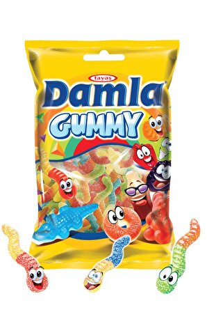 Damla Gummy Worms Sour 1 Kg Jel Şeker