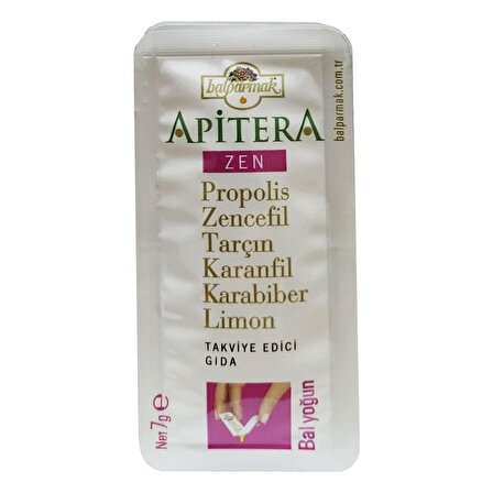Apitera Zen 7 g x 7 Adet (Zencefil, Propolis, Tarçın, Karanfil, Karabiber, Limon, Bal)