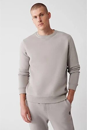 Classics Comfort Fit Uzun Kol Sıfır Yaka Taş Sweatshirt-6369