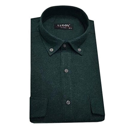 Lugon Çift Cep Kapaklı Klasik Kışlık Kaşmir Erkek Gömlek-5502