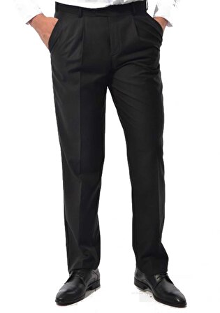 Sunex Siyah Tek Pile Klasik Erkek Kumaş Pantolon-6266