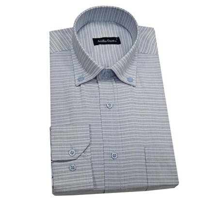 Atilla Özer Buz Mavi Klasik Uzun Kol Erkek Gömlek-6451