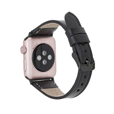Bouletta Apple Watch Uyumlu Deri Kordon 42-44-45mm Slim RST1 Siyah
