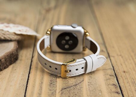 Bouletta Apple Watch Uyumlu Deri Kordon 38-40-41mm Ferro F3 Beyaz