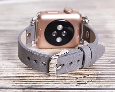 Bouletta Apple Watch Uyumlu Deri Kordon 38-40-41mm ST RST9 Gri