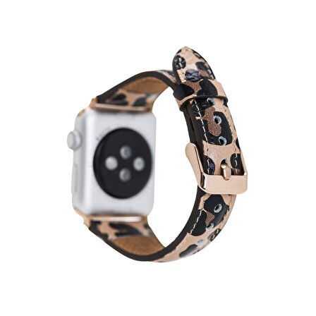 Bouletta Apple Watch Uyumlu Deri Kordon 42-44-45mm Slim Leopar NE