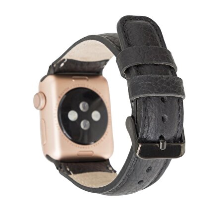Bouletta Apple Watch Uyumlu Deri Kordon 42-44-45mm FL1 Siyah
