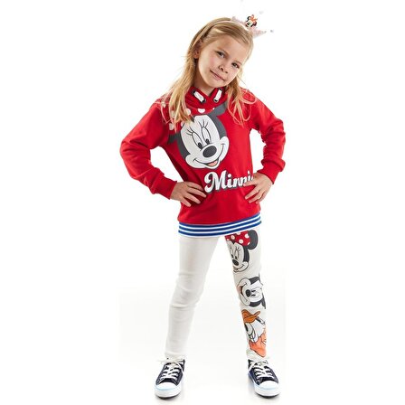 Minnie Mouse Lisanslı Kız Çocuk Sweatshirt ve Tayt 2'li Takım 20172