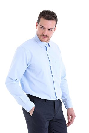 Dormen Classics Erkek Kolay Ütülenebilir Regular Fit Geniş Kesim Klasik Yaka Cepli Gömlek