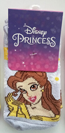 Disney Prensesleri 3 Adet 2-3 Yaş 19-22 Numara Lisanslı Çocuk Çorabı Havlu Çorap
