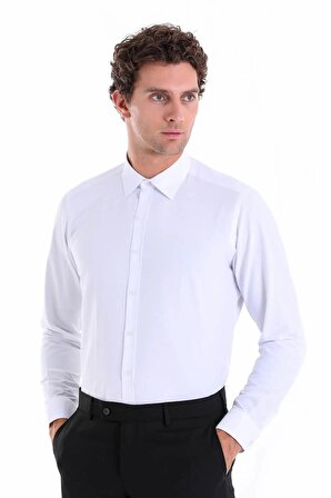 Dormen Classics Kolay Ütülenebilir Slim Fit Dar Kesim Klasik Yaka Cepsiz Erkek Gömlek 