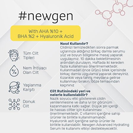 Newgen Peelıng Solutıon Serum 30ML- Newgen Youth Booster Serum 30 ML