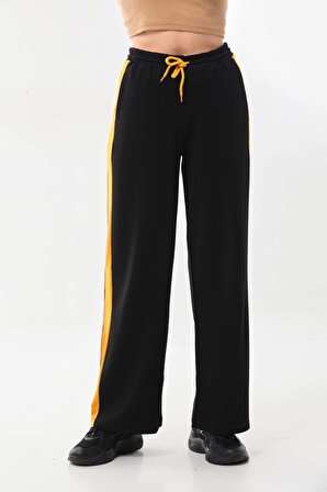 Sistas Kadın Belden Bağlamalı Rahat Form Pantolon 22959 Siyah