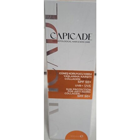 Capicade SPF50+ Güneş Koruyucu Kremi Yaşlanma Karşıtı Collagen Tinted 100ML