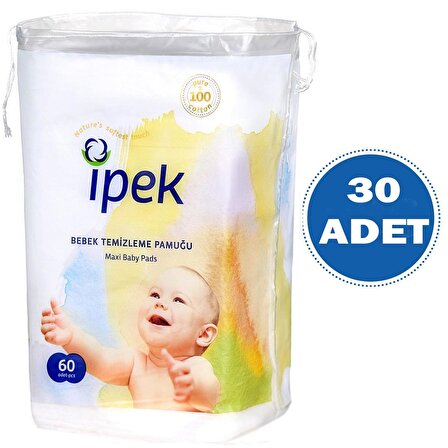 İpek Maxi 60 lı Bebek Temizleme Pamuğu 30 Paket