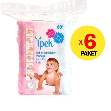 İpek Hidrofil Maxi Bebek Pedi 60 Adet - 6'lı Paket