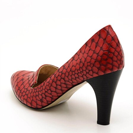 1952 Kırmızı Anakonda Büyük Numara Bayan Ayakkabısı