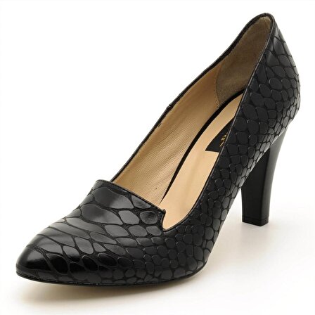 1952 Siyah Anakonda Büyük Numara Kadın Ayakkabısı