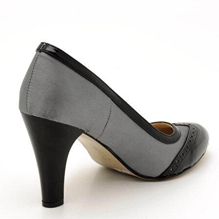 1954  siyah Büyük Numara Kadın Ayakkabıları