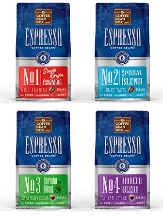 Coffee Bean Box Altıntelve 4'lü Espresso Çekirdek Kahve Seti  
