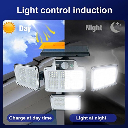 SGE TEKNOLOJİ 228 LED GÜNEŞ ENERJİLİ HAREKET SENSÖRLÜ KUMANDALI BAHÇE GARAJ EV AYDINLATMA LAMBASI IŞIK