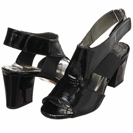 DRl4316 Siyah Rugan Büyük Numara Kadın Ayakkabısı Rahat Geniş şık Kalıp Yeni sezon 