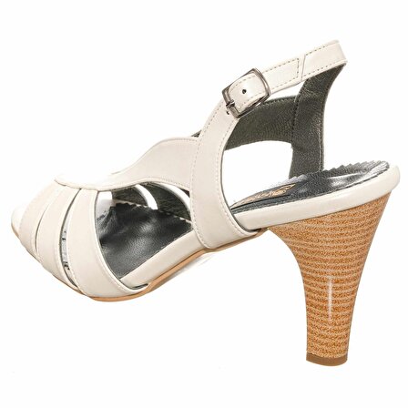 DRL3042 Beyaz Büyük Numara Yazlık Abiye Kadın Ayakkabısı Yeni Sezon Özel Seri