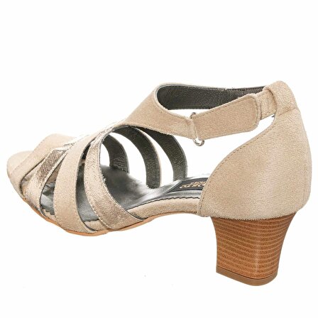 KDR3897 Krem Dore Büyük Numara Kadın Ayakkabı Rahat Geniş Kalıp Yeni Model