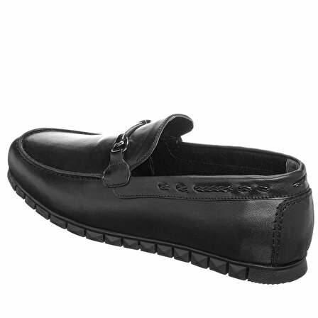 N7143 Siyah Dana derisi Rahat şık ve estetik kalıp kauçuk taban 4 mevsim Büyük numara erkek ayakkabısı
