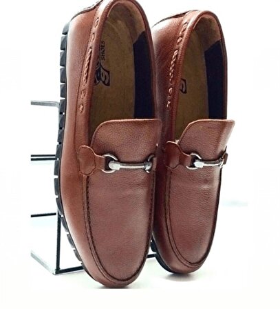 N7143 Kahve Dana derisi Rahat şık ve estetik kalıp kauçuk taban 4 mevsim Büyük numara erkek ayakkabısı