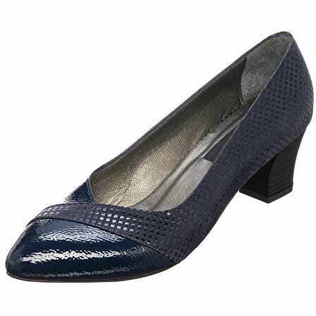 KDR1717 Lacivert Damla  Özel Seri Rahat Kalıp Büyük Numara Kadın Ayakkabı